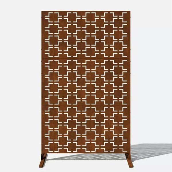 Nicoman Metal Indoor/Outdoor Privacy Screen with Stand 120cm x 180cm - Squares