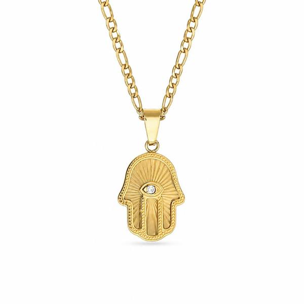 Say It With Hamsa Hand Necklace - Yellow Gold