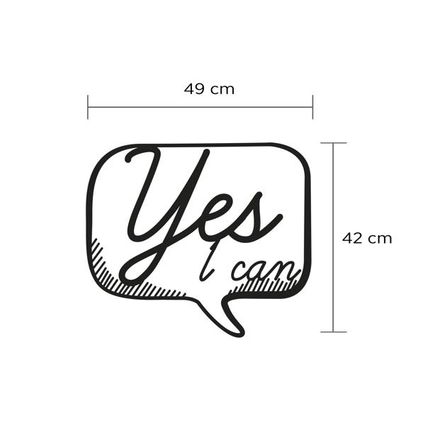 Decortie Modern "Yes" Black Metal Wall Art Hanging Ornament