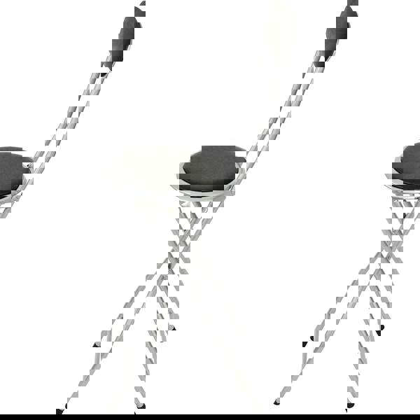 Gr8 Home Black Folding Bar Stool Breakfast High Back Chair Padded Round Desk Seat Kitchen