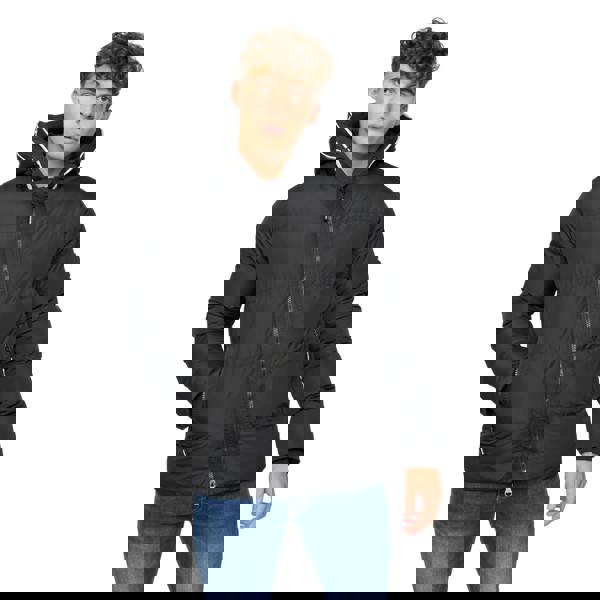 Crosshatch Mens Sandbox Hooded Jacket - Black