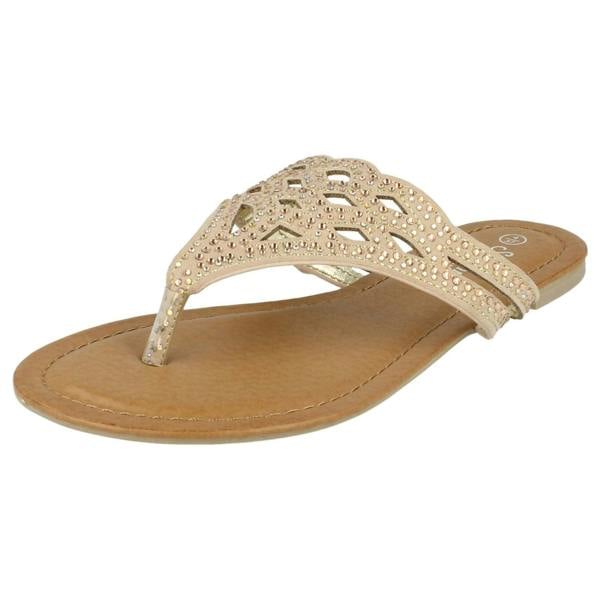 Savannah Ladies Savannah Jewelled Toe Post Sandals