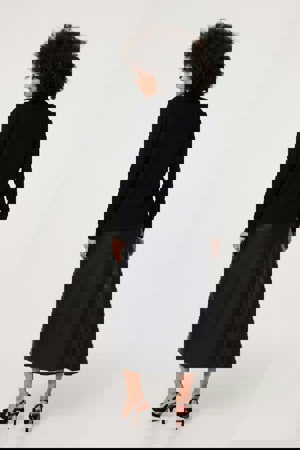 Black | Textured Knit Slim Fit Jumper
