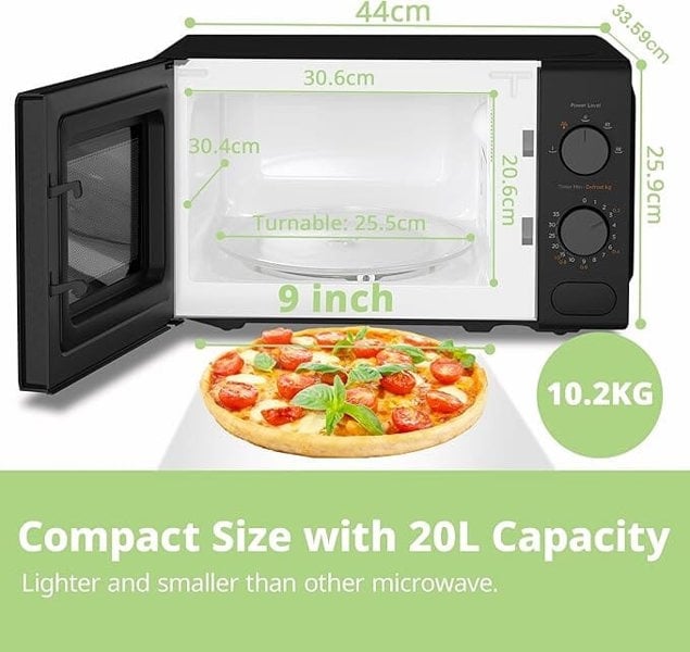 700W 20L Countertop Microwave Oven with Dual Knob Living and Home 