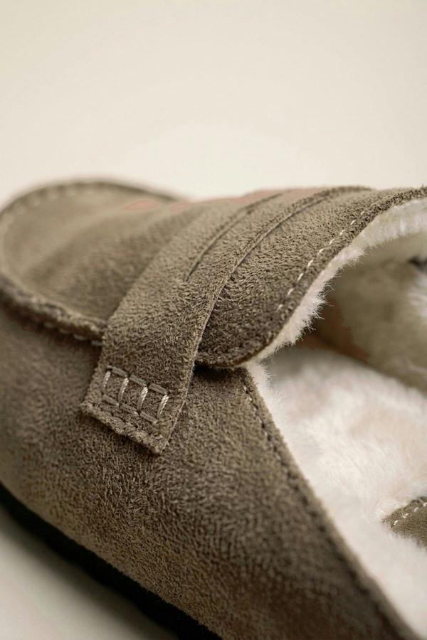 Nuala Faux Suede Fur Lined Mules - Camel