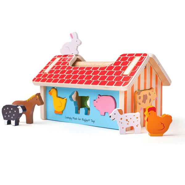 Bigjigs Toys BB108 Farmhouse Shape Sorter Toy