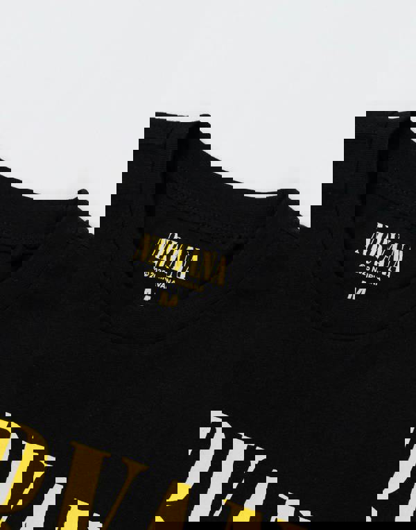 Nirvana Mens Black Logo Short Sleeve Long Leg Pyjama Set