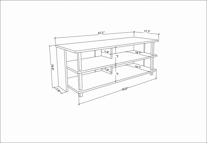 Decorotika Pueblo Modern Tv Stand TV Cabinet for TV's up to 55"