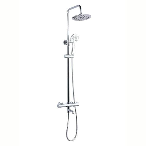 Flode Sater Round Style Thermostatic Shower Kit With Bath Filler | 3 Functions | Chrome