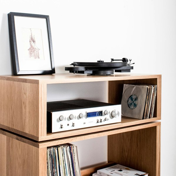 The Urban Editions Tall Stack Minimalist Record Player Stand