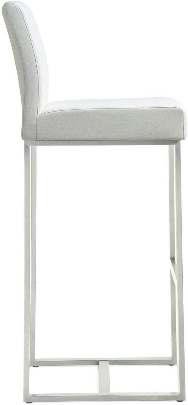 Furniture Edit Denmark White Stainless Steel Barstool Set of 2