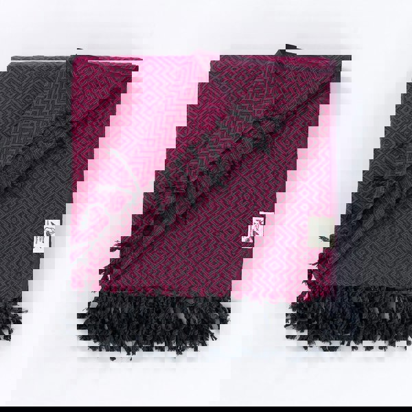Cotton Throw Blanket, Fuchsia