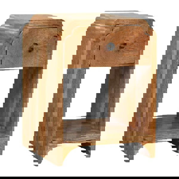 Artisan Furniture Newton Mini Oak-ish Nightstand with a drawer and open shelf