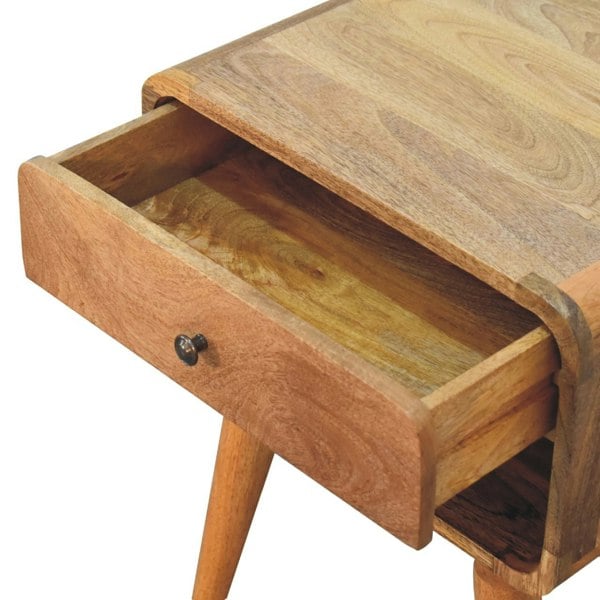 Artisan Furniture Curved Oak-ish Open Bedside