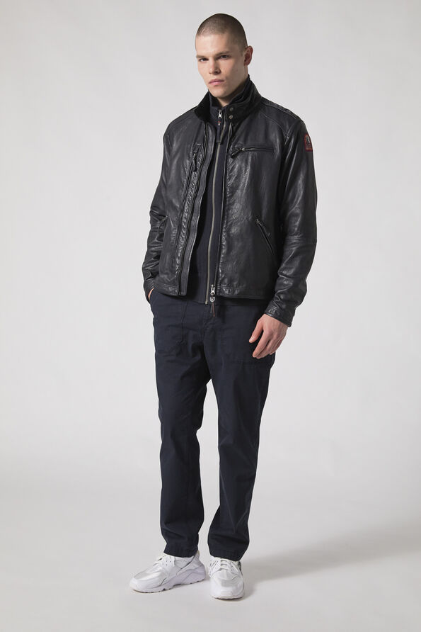 Parajumpers Justin Leather Pencil Dark Grey Leather Jacket