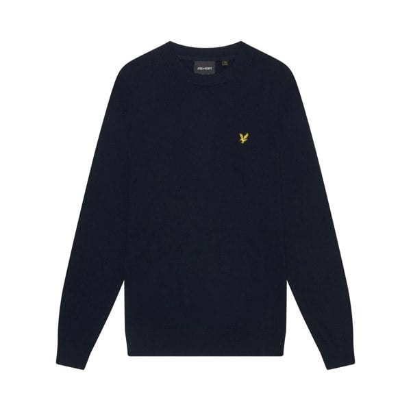 Lyle & Scott Mens Cotton Merino Crew Neck Jumper - Dark Navy