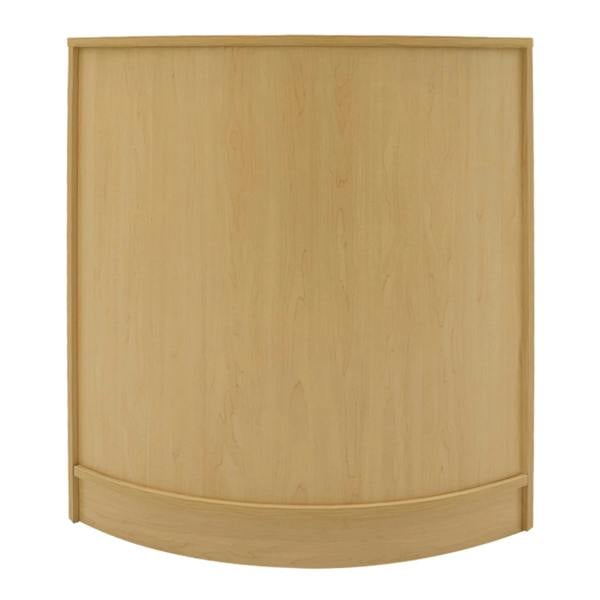Curved maple countertop from the Vega LED Shop Counter Set, showcasing a smooth finish and natural wood grain texture