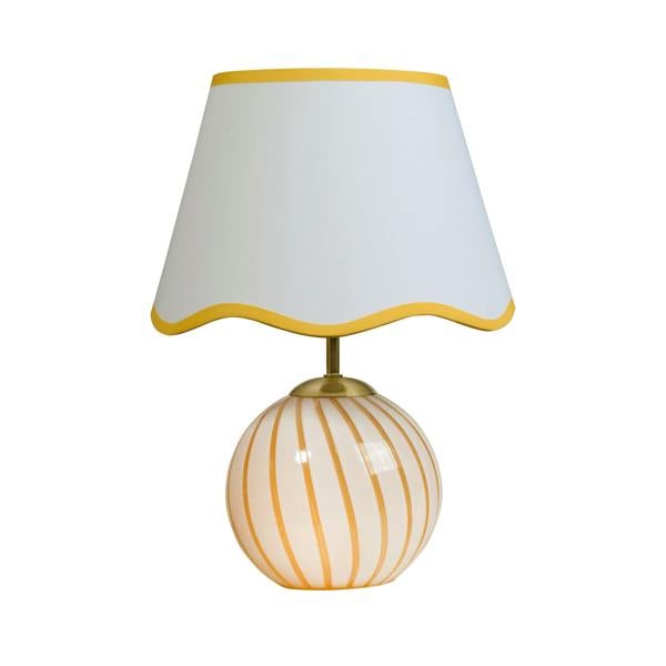 Lighting Collection Galway Yellow Striped Glass Table Lamp