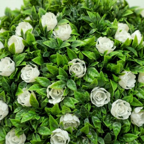 Wyld Haus Rahafi Set Of 2 Artificial Rose Flower Topiary Ball Trees In Pots H8 60cm White