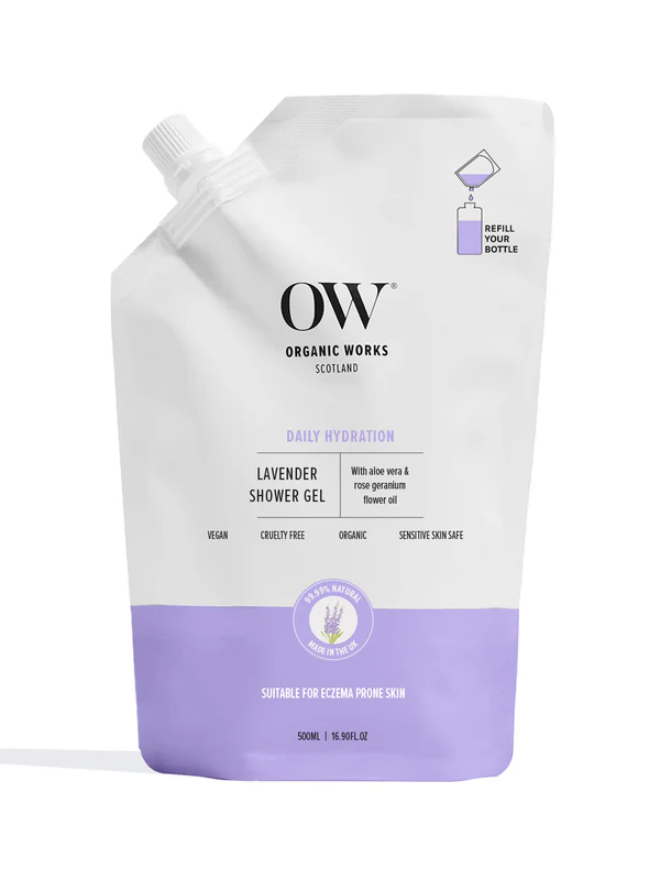 Organic Works Lavender Relax & Replenish Shower Gel - 500ml