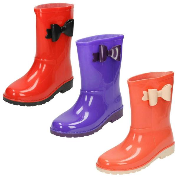 Spot On Girls Spot On Bow Detail Wellington Boots