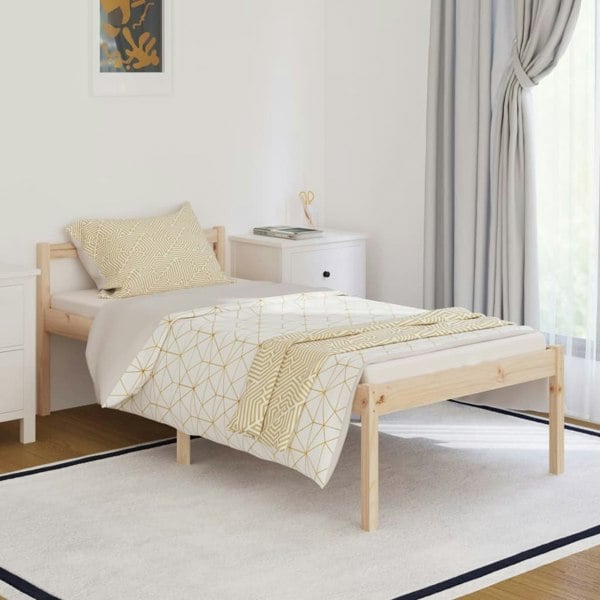 Berkfield Bed Frame 90x190 cm Single Solid Wood Pine