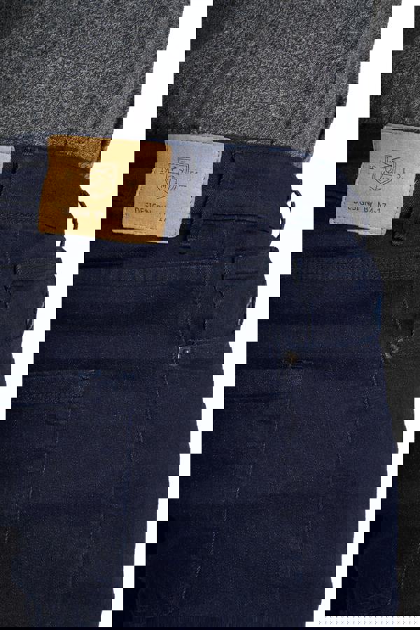 Smart Living Skinny Fit Denim Jeans Classic Cotton Casual Trousers - Indigo