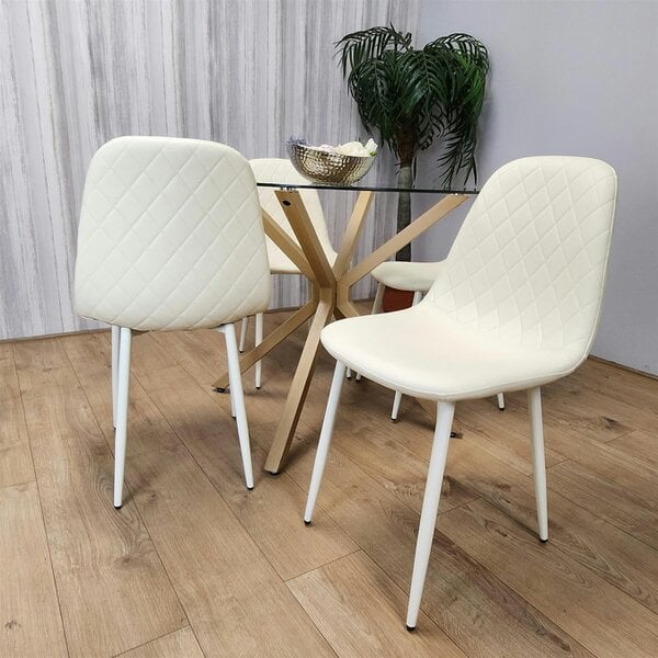 Kosy Koala Forest Round Glass Table + 4 cream gem