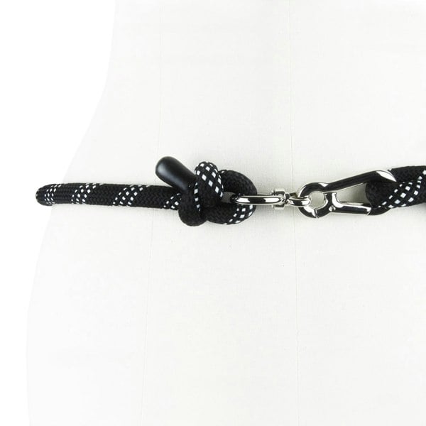 Alexander McQueen knotted rope belt in black and white
