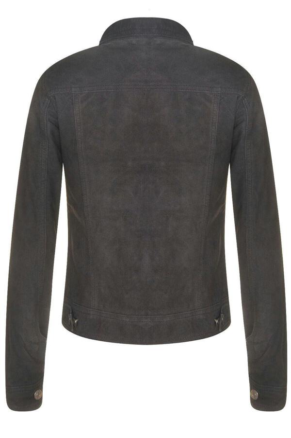 Infinity Leather Womens Goat Suede Trucker Jeans Jacket-Astoria
