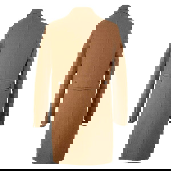 David WeJ DW Signature Double Breasted Wool Overcoat - Camel