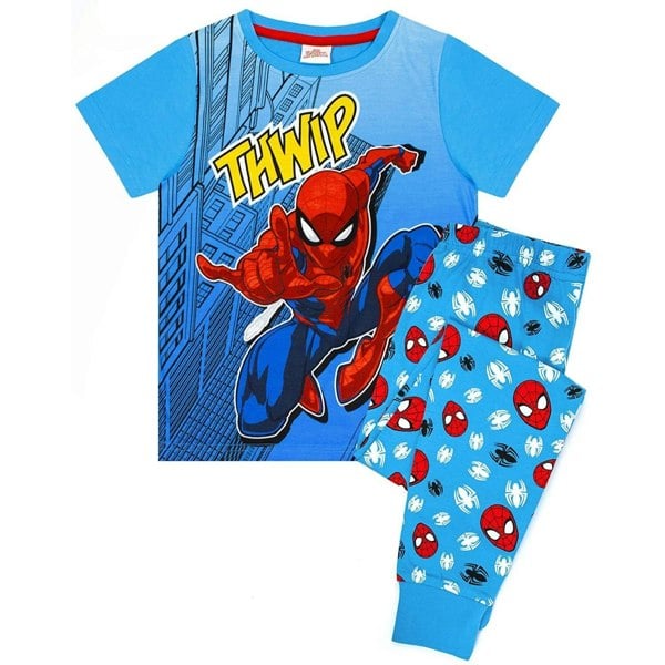 Spider-Man Childrens/Kids Comic Pyjama Set - Blue/Red/White