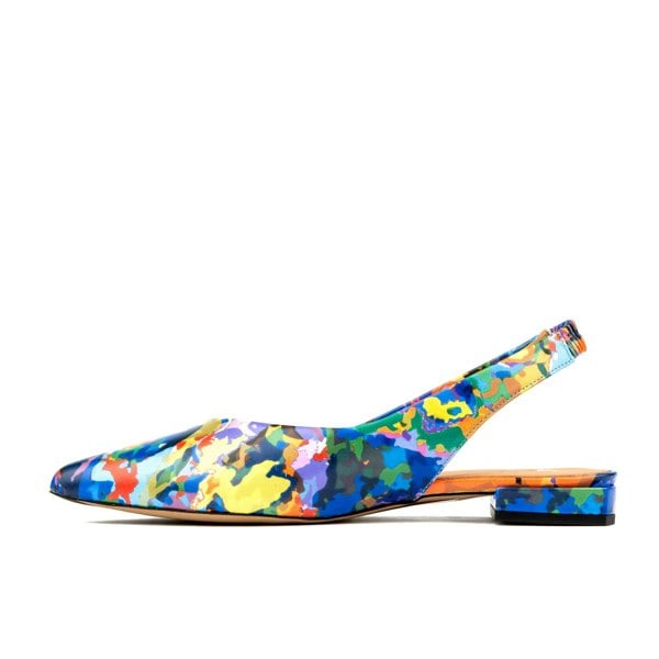 Embassy London Holly - Summer Colours - Women's leather almond toe flat slingback in vibrant colour
