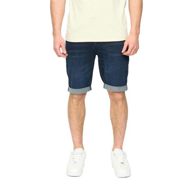 Crosshatch Mens Youlgreeve Denim Belted Shorts - Dark Wash - 