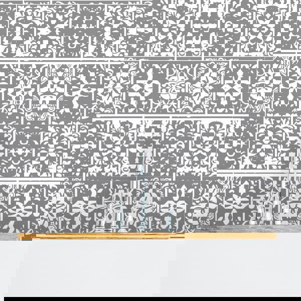 WT1557 - Banc's Dark Grey Cement Spanish Wall Tile Sticker Set - 15 cm x 15 cm - 24 pcs