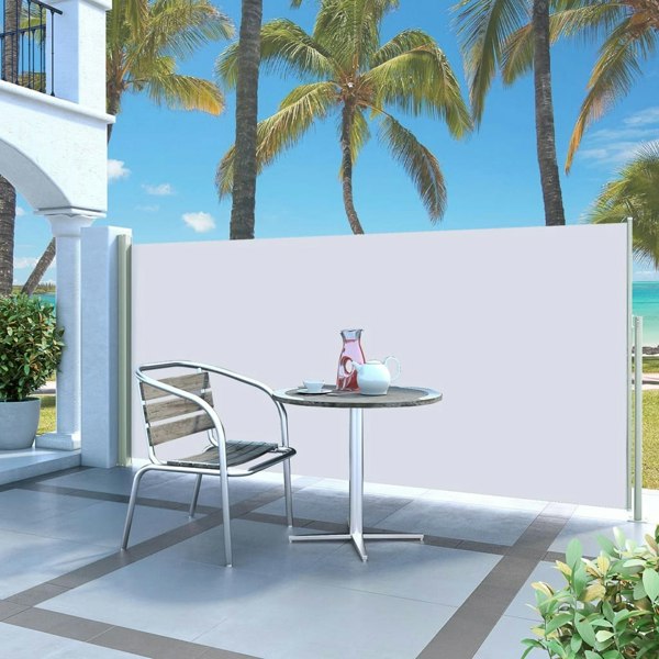 Berkfield Retractable Side Awning 140 x 300 cm Cream