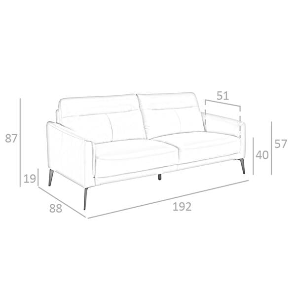 Angel Cerdá Taupe grey leather sofa 6137/6138