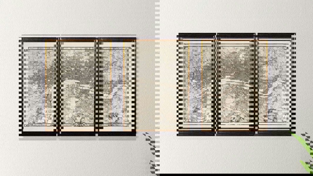 Exceptional Art c.1746 London Triptych Map