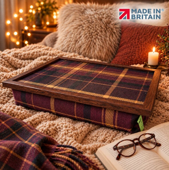 Made in the Mill Luxury Papillion Tweed Lap Tray With Bean Bag