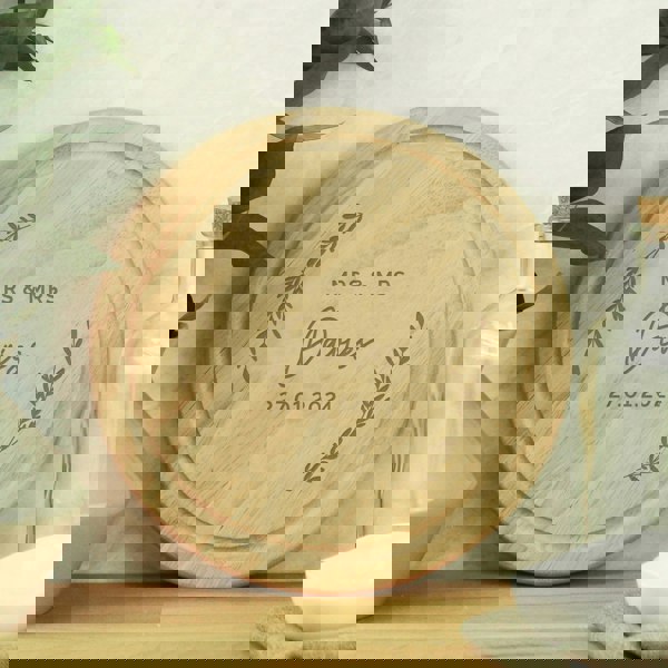 Personalised Memento Company Personalised Laurel Round Wooden Chopping Board