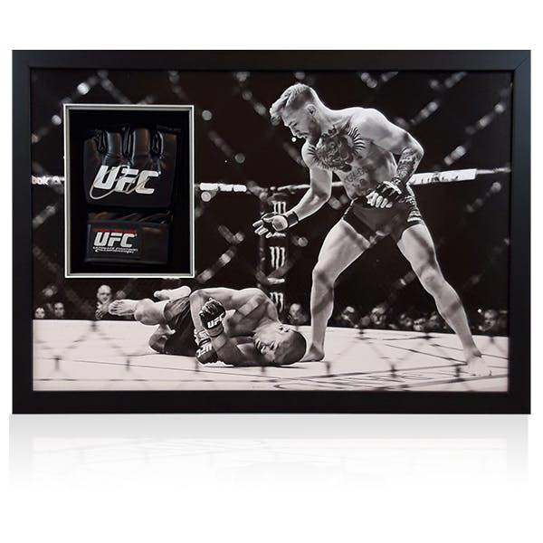 Conor McGregor vs Aldo Signed UFC Mitt Iconic Frame