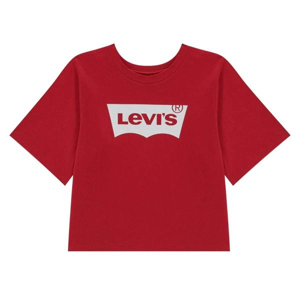 Levis Girls Batwing Logo Regular Crop T-Shirt - Red - 