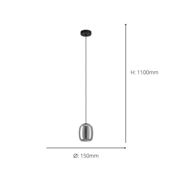 EGLO Ciampino Black Steel And Glass Modern Pendant