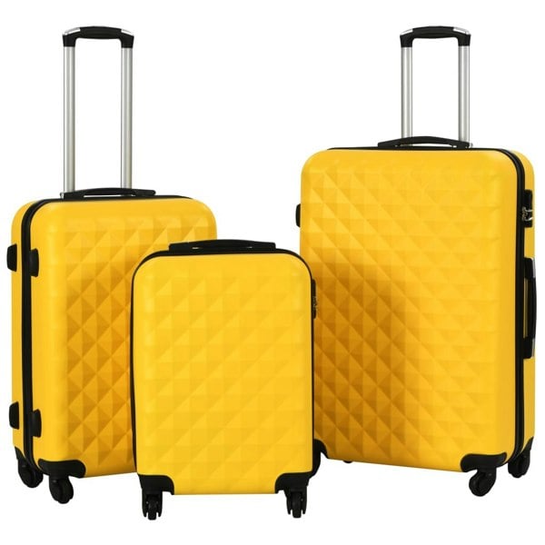 Berkfield Hardcase Trolley Set 3 pcs Yellow ABS