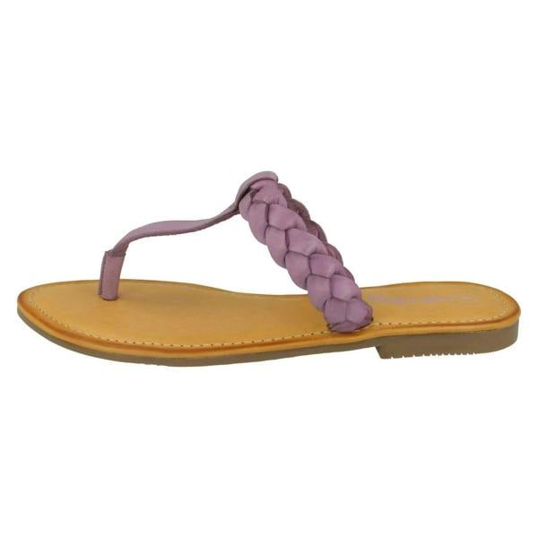 Leather Collection Ladies Leather Collection Braided Toepost Sandals