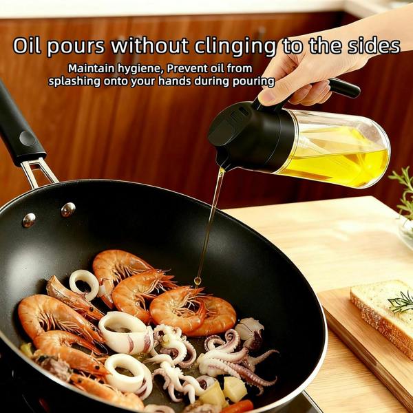 Dyzi Olive Oil Sprayer And Pourer 470ml Plastic Kitchen Bottle