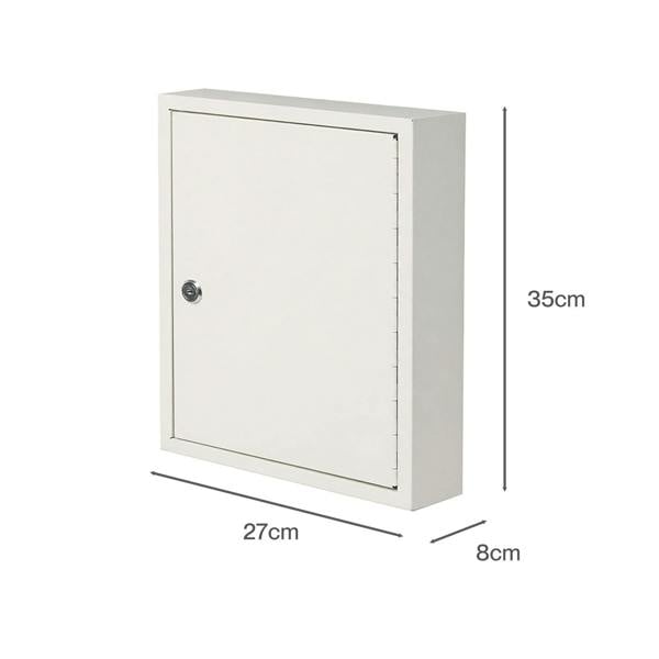 Levede Key Safe Cabinet 42-Key Steel Wall Mounted Lock Box With Labels White