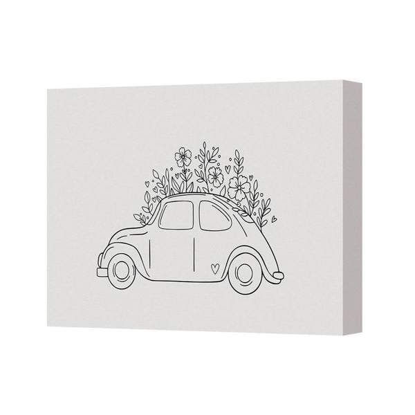 Benjamin Tate Design Floral Beetle Car Canvas Wall Art Print Home Decor