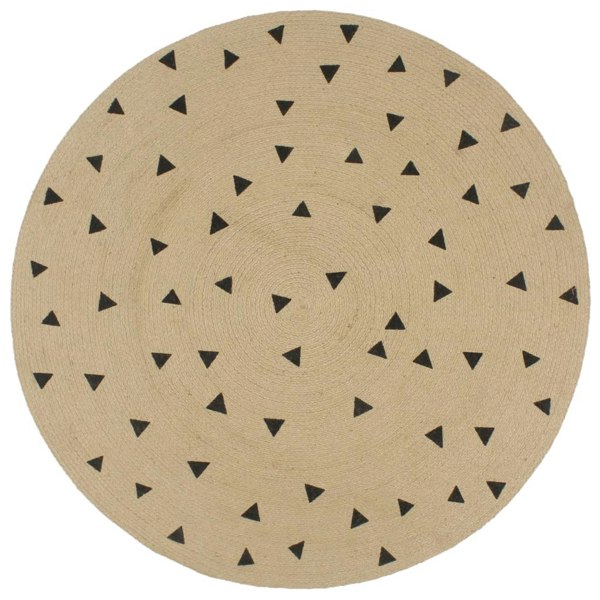 Berkfield Handmade Rug Jute with Triangle Print 150 cm