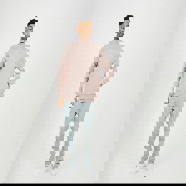 Brave Soul Pink Funnel Neck 1/4 Zip Sweatshirt - Pink Image 3